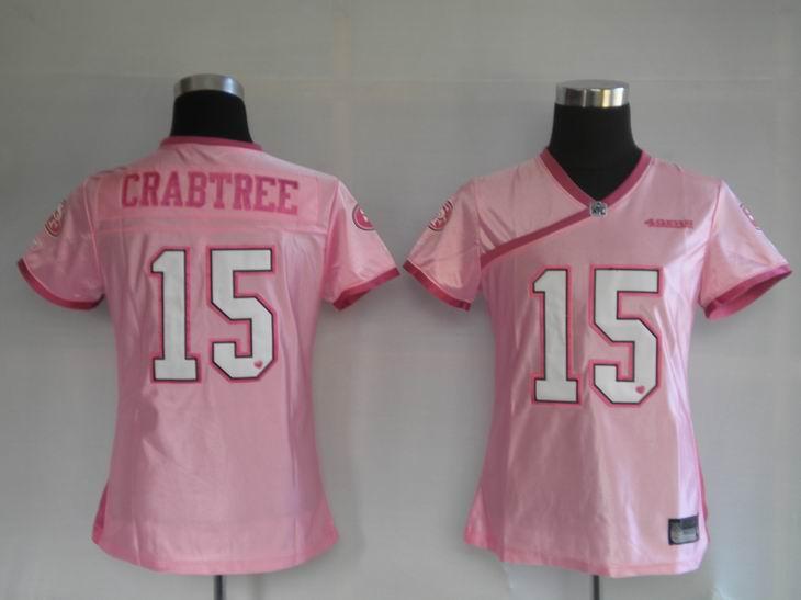49ers Michael Crabtree #15 Pink Women's Be Luv'd Stitched NFL Jersey - Click Image to Close